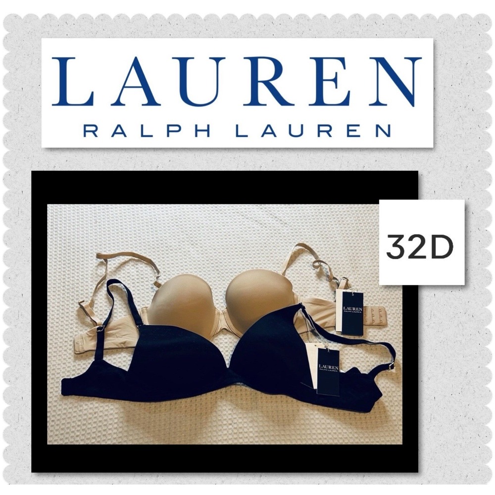 LAUREN RALPH LAUREN Lot Of 2 (NEW) 32D Wireless Full Coverage T-shirt Bras Luxe